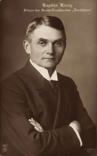 Ak Kapitän Paul König, Führer des Frachttauchbootes Deutschland, Portrait, NPG 5627