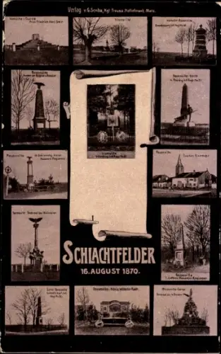 Ak Schlachtfelder 16. August 1870, Denkmäler