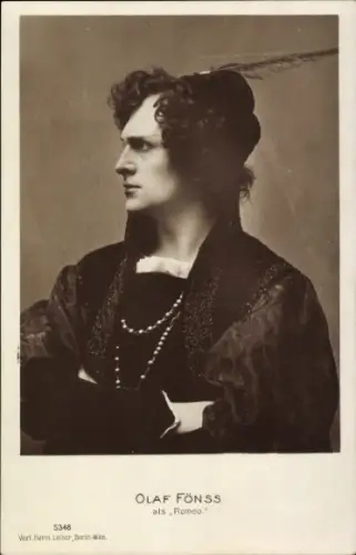 Ak Schauspieler Olaf Fönss als Romeo, Portrait im Profil