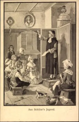 Künstler Ak Aus Schiller's Jugend, Schriftsteller Friedrich von Schiller