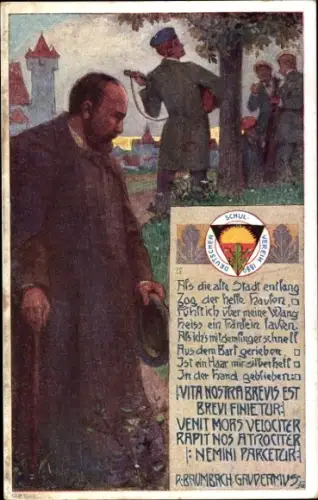 Studentika Künstler Ak Baumbach Gaudeamus Nr. 4, Deutscher Schulverein Nr. 239