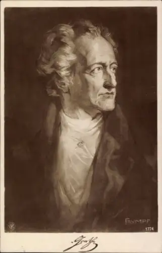 Künstler Ak Rumpf, Dichter Johann Wolfgang von Goethe
