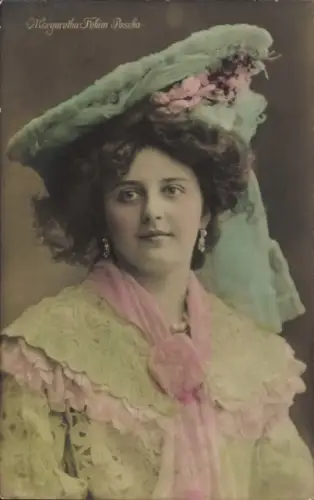 Ak Schauspielerin Margaretha Fehim Pascha, coloriert