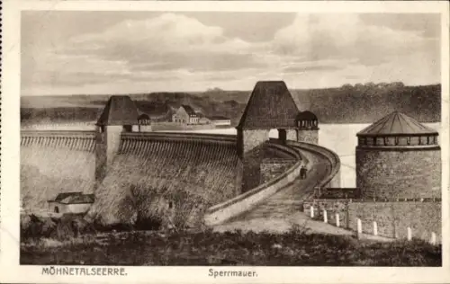 Ak Möhnesee in Westfalen, Möhnetalsperre, MÖHNETALSEERRE, Sperrmauer