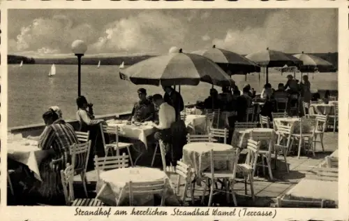 Ak Möhnesee in Westfalen, Strandhof Wamel, Hotel