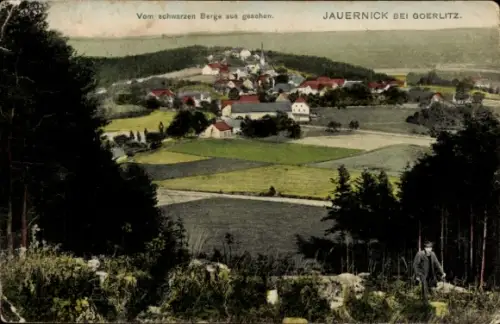 Ak Jauernick Buschbach Markersdorf Oberlausitz, Vom schwarzen Berge aus gesehen, Jauernick bei Gö