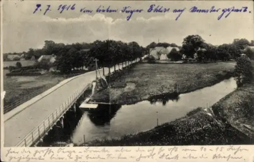 Ak Hermannsburg in der Lüneburger Heide, Ort von der Brücke aus gesehen