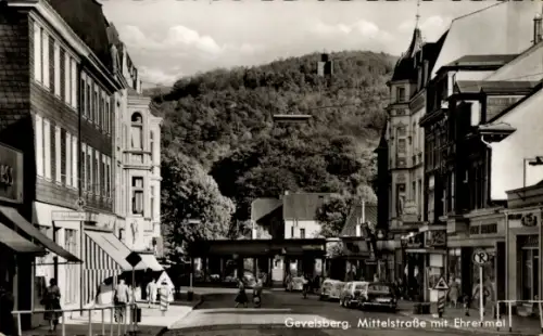 Ak Gevelsberg im Ruhrgebiet,  Mittelstraße, Ehrenmal