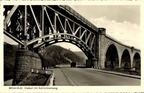 Ak Witten im Ennepe Ruhr Kreis, Viadukt mit Ruhrschnellweg