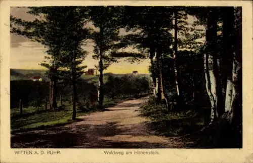 Ak Witten an der Ruhr, Waldweg am Hohenstein