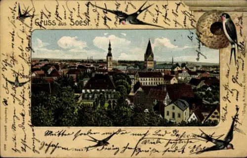 Passepartout Ak Soest in Nordrhein Westfalen, Stadtansicht