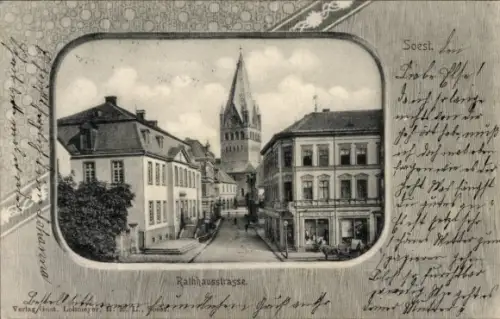Passepartout Ak Soest in Westfalen, Rathausstraße