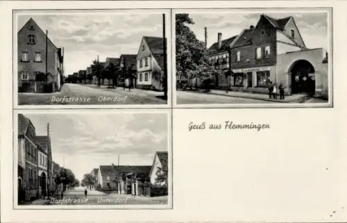 Ak Flemmingen Naumburg an der Saale, Dorfstraße, Oberdorf, Unterdorf, Geschäftshaus