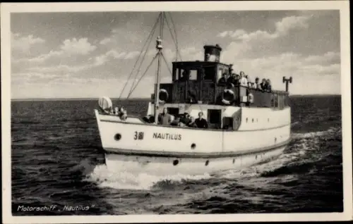 Ak Motorschiff Nautilus auf der Ostsee