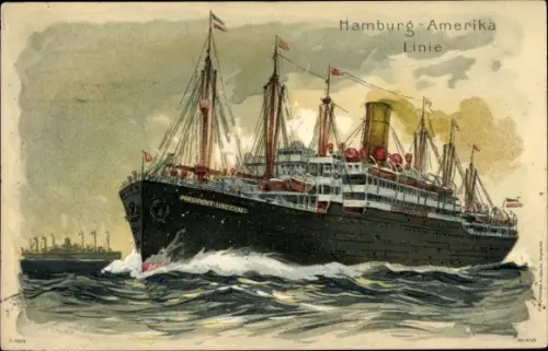 Künstler Litho Bohrdt, Hans, Dampfschiff President Lincoln, HAPAG