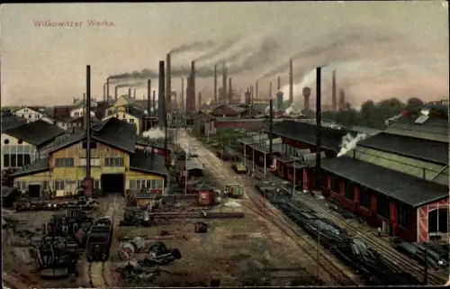Ak Vítkovice Witkowitz Region Reichenberg, Fabrik