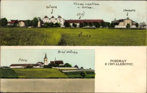 Ak Chvalovice Kallendorf Südmähren, Gesamtansicht