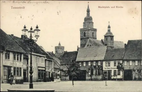 Ak Bad Tennstedt in Thüringen, Marktplatz, Kirche