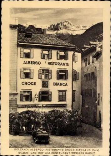 Ak Bozen Bolzano Südtirol, Gasthof, Restaurant Weißes Kreuz