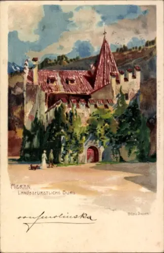 Künstler Litho Diemer, Zeno, Meran Merano Südtirol, Landesfürstliche Burg
