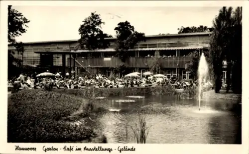 Ak Hannover, Garten Café im Ausstellungsgelände