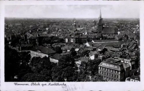 Ak Hannover, Gesamtansicht der Innenstadt mit Marktkirche