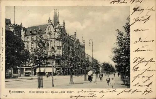 Ak Hannover in Niedersachsen, Georgstrasse, Haus Zur Rose