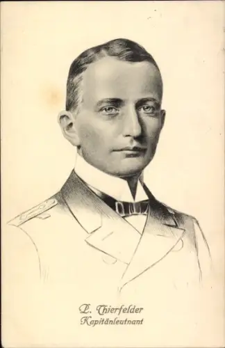 Künstler Ak Kapitänleutnant Paul Thierfelder, Kommandant SMS Kronprinz Wilhelm, Kaiserliche Marine