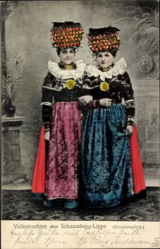 Ak Volkstrachten aus Schaumburg-Lippe, Zwei Frauen