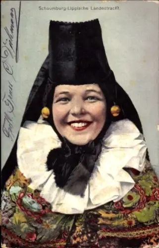 Ak Volkstrachten aus Schaumburg-Lippe, Frau-Porträt