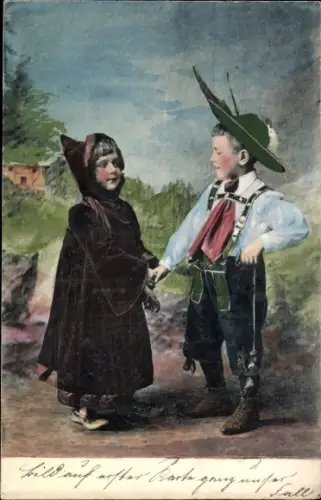 Ak Kinder in bayerischer Tracht, Kindl