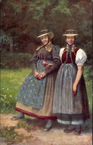 Künstler Ak Hoffmann H., Mädchen aus dem Prechttal, Trachten Schwarzwald