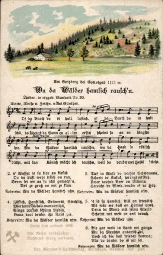 Lied Ak Günther, Anton, Wu da Wälder hamlich rausch'n, Erzgebirgische Mundart Nr. 30, Spitzberg