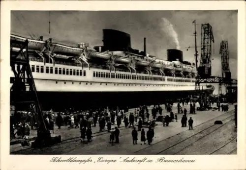 Ak Dampfer Europa, Norddeutscher Lloyd Bremen