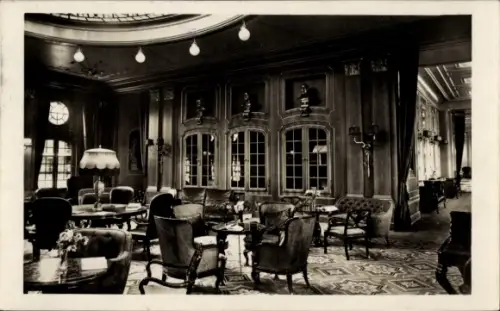 Ak Norddeutscher Lloyd Bremen, Dampfschiff Columbus, 1. Kl., Bibliothek