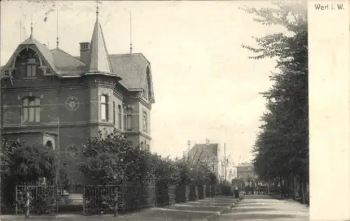 Ak Werl in Westfalen, Straßenansicht, Backsteinhaus