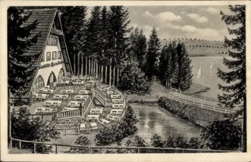 Ak Körbecke Möhnesee in Nordrhein Westfalen, Haus Daheim, Körbecke über Soest, Möhnesee, Gaststät