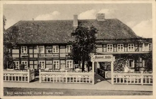 Ak Bad Harzburg am Harz,  Hotel Brauner Hirsch