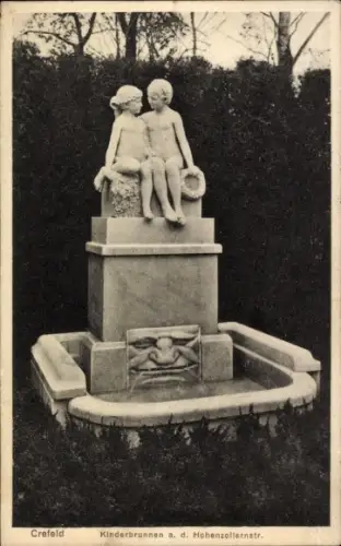 Ak Krefeld am Niederrhein, Kinderbrunnen an der Hohenzollernstrasse