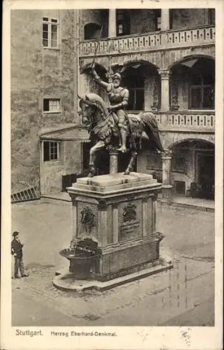 Ak Stuttgart in Württemberg, Herzog Eberhard Denkmal