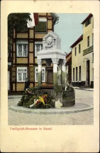 Ak Soest in Westfalen, Freiligrath-Brunnen, Soest