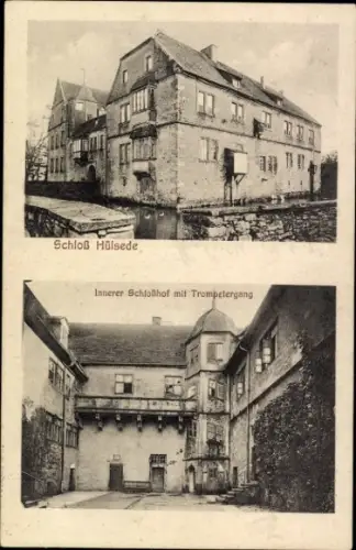 Ak Hülsede in Niedersachsen, Schloß  innerer Schloßhof, Trompetergang
