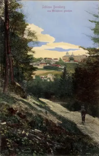 Ak Bensberg Bergisch Gladbach, Schloss vom Milchborn gesehen