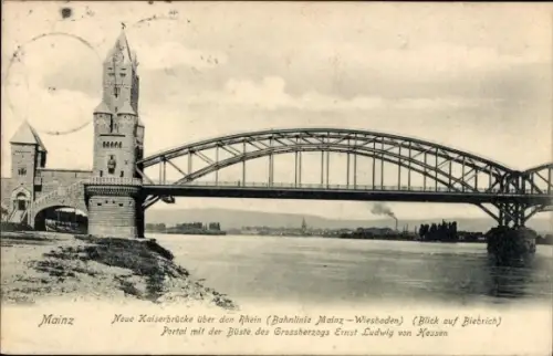 Ak Mainz am Rhein, Kaiserbrücke