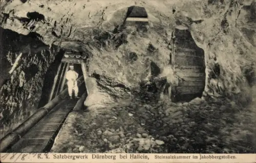 Ak Dürnberg Hallein in Salzburg, Salzbergwerk, Steinsalzkammer im Jakobbergstollen
