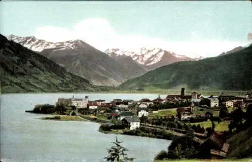 Ak Zell am See in Salzburg,  Berge, See, Häuser, Landschaft