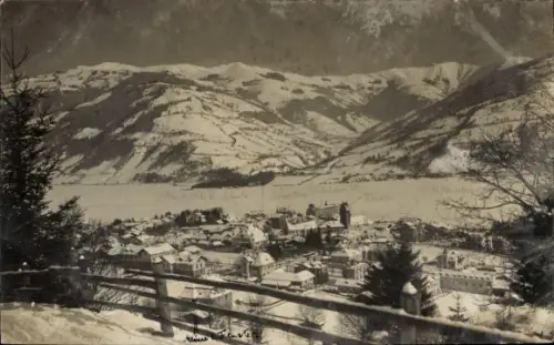 Ak Zell am See in Salzburg, Gesamtansicht im Winter