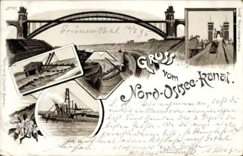Vorläufer Litho Grünental Beldorf in Schleswig Holstein, Nord-Ostsee-Kanal