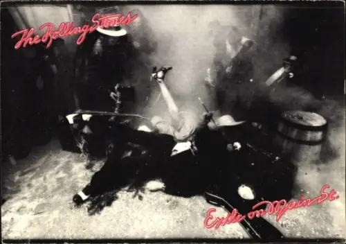 PC The Rolling Stones, Scene of the fall from Exile on Main Street, Mick Jagger, Keith Richards