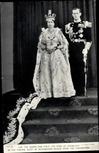 Ak Queen Elizabeth II., Duke of Edinburgh, Coronation 1953, Königin Elisabeth II.